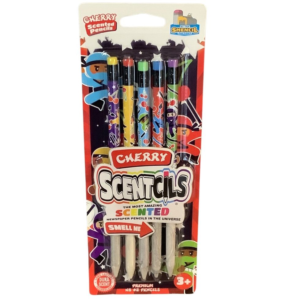 Scentco Cherry‎ Scented Pencils Scentcils Factory 5 Pack HB #2 Premium
